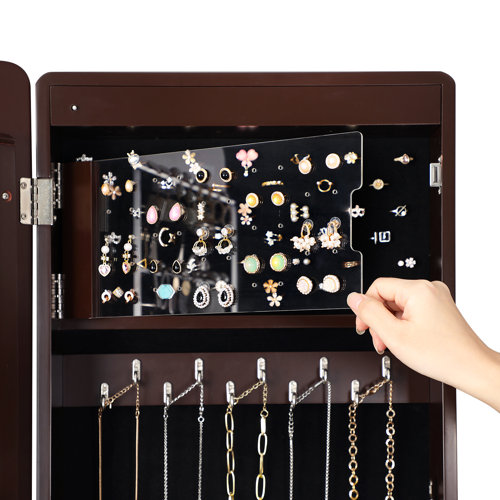 Latitude Run® Glynell 16.1'' Wide FreeStanding Jewelry Armoire with Mirror & Reviews Wayfair